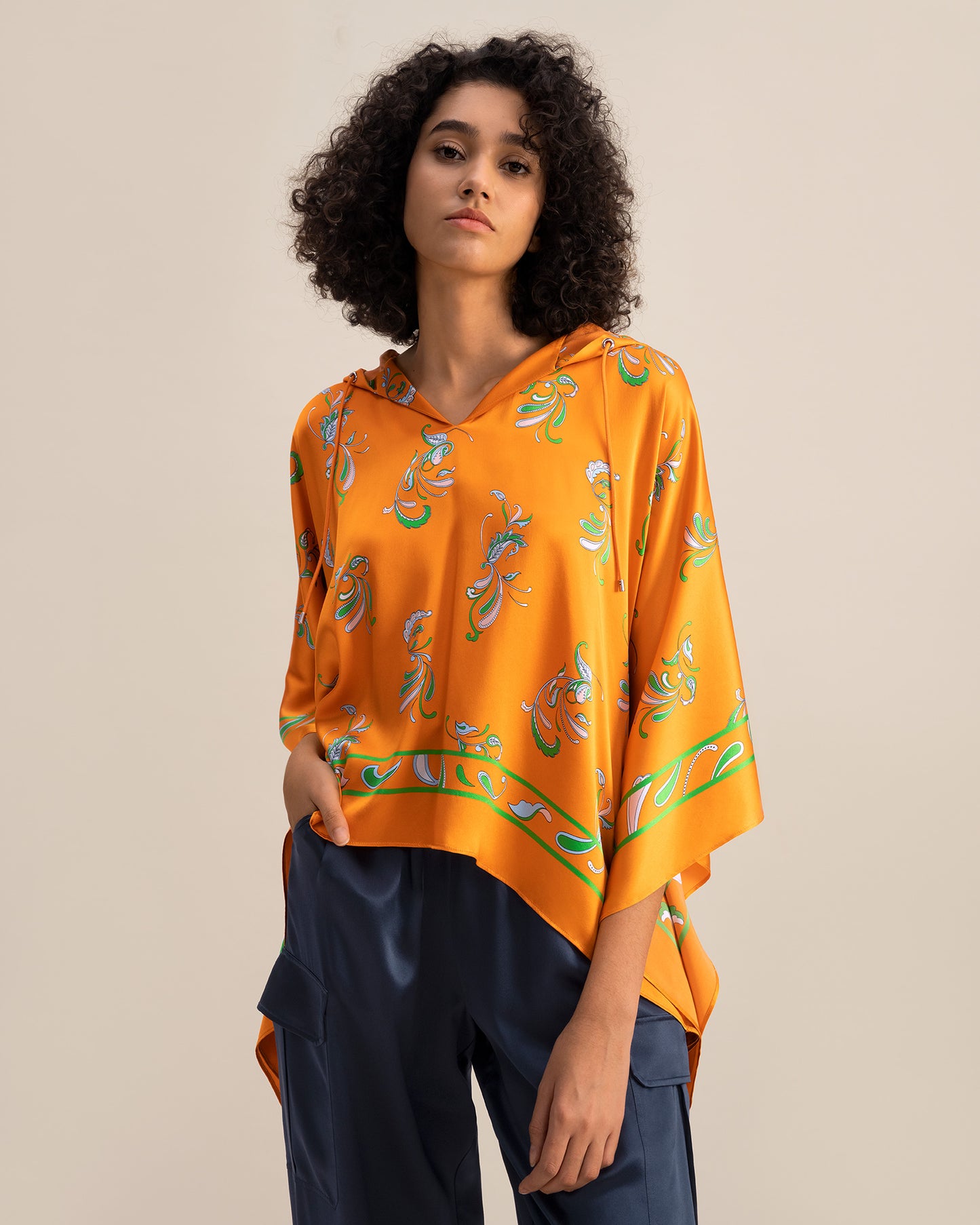 Chic Waltz Silk Poncho