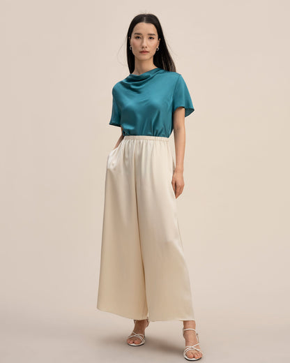 Mulberry Silk Wide-Leg Pant