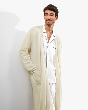 Pure Cashmere Knit Robe For Men