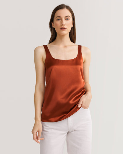 Flattering U Neck Silk Camisole