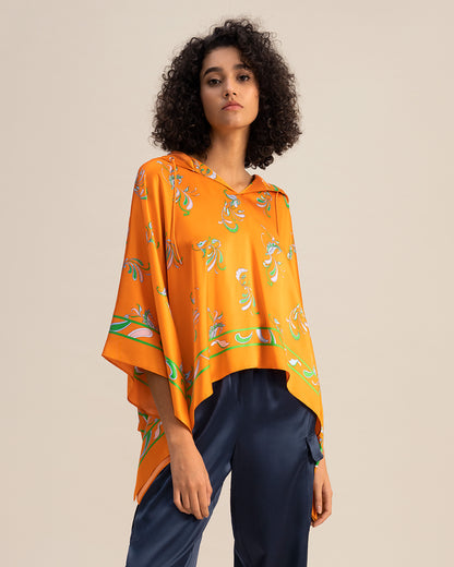 Chic Waltz Silk Poncho