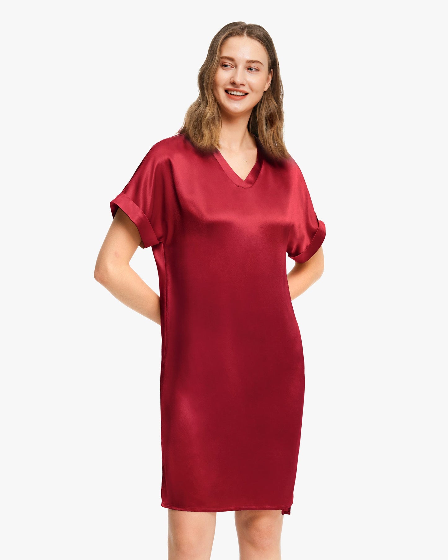 Versatile Bra-In Silk Nightdress