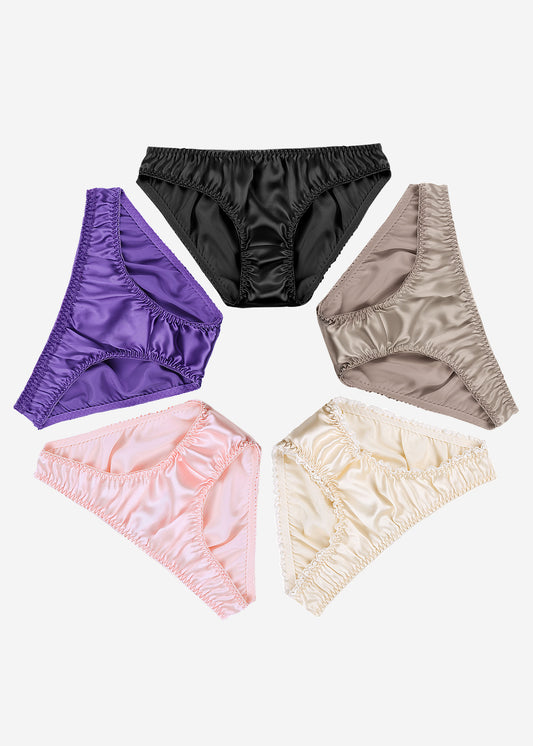 Sexy Femine New Design Silk Bikini Panty 5 Pack