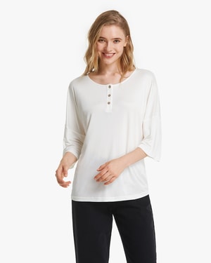 1/2 Sleeve Silk Knit Tee For Women