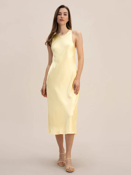 Golden Cocoon Bias Dress