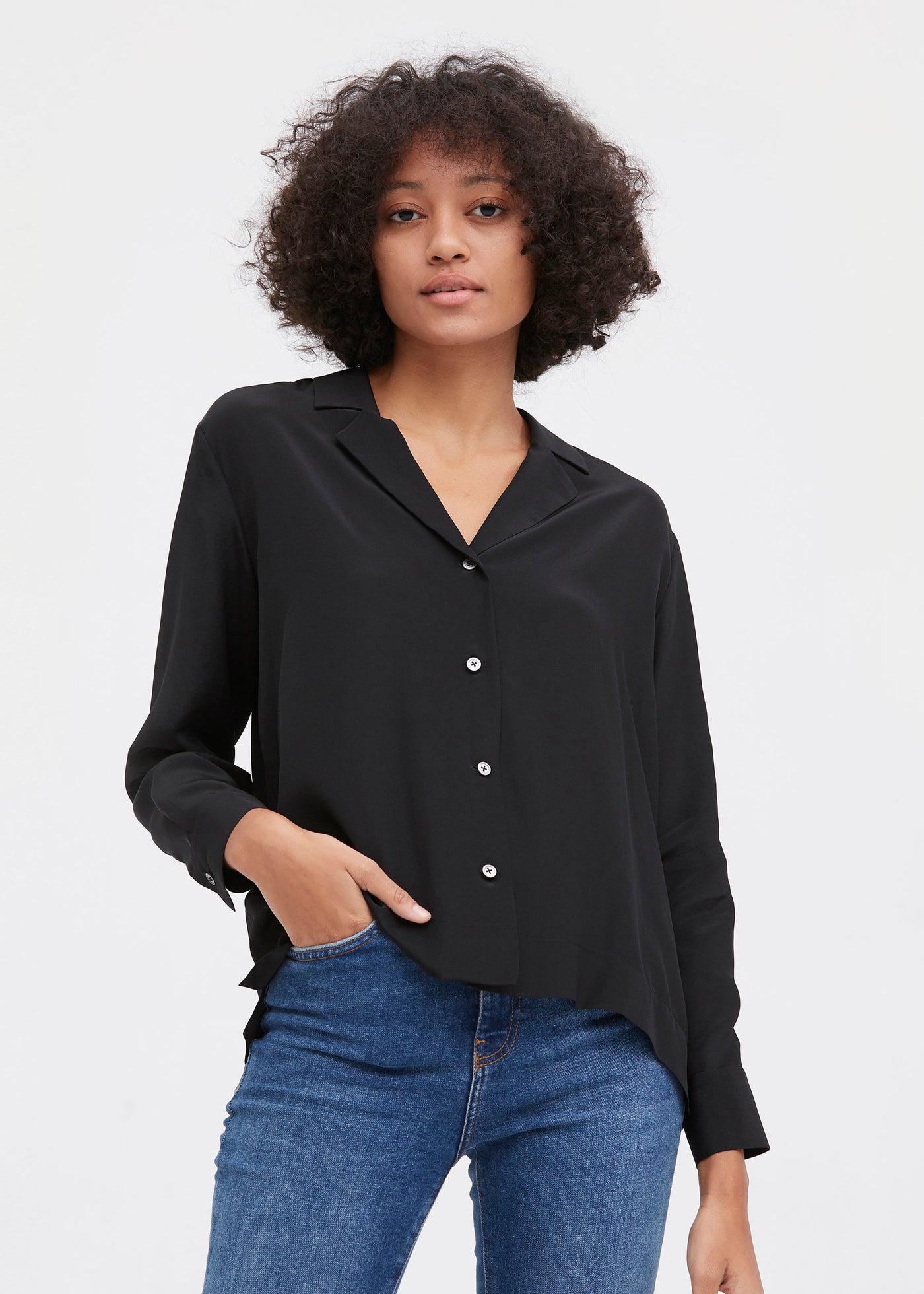 Elegant Long Sleeve Silk Shirt