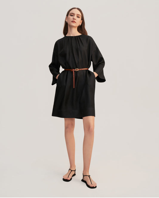 Silk Twill Oversized Dress