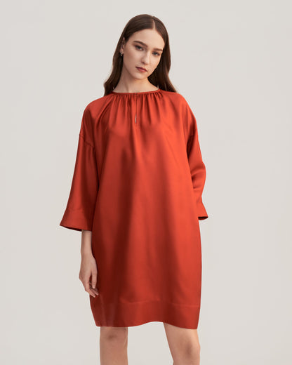 Silk Twill Oversized Dress