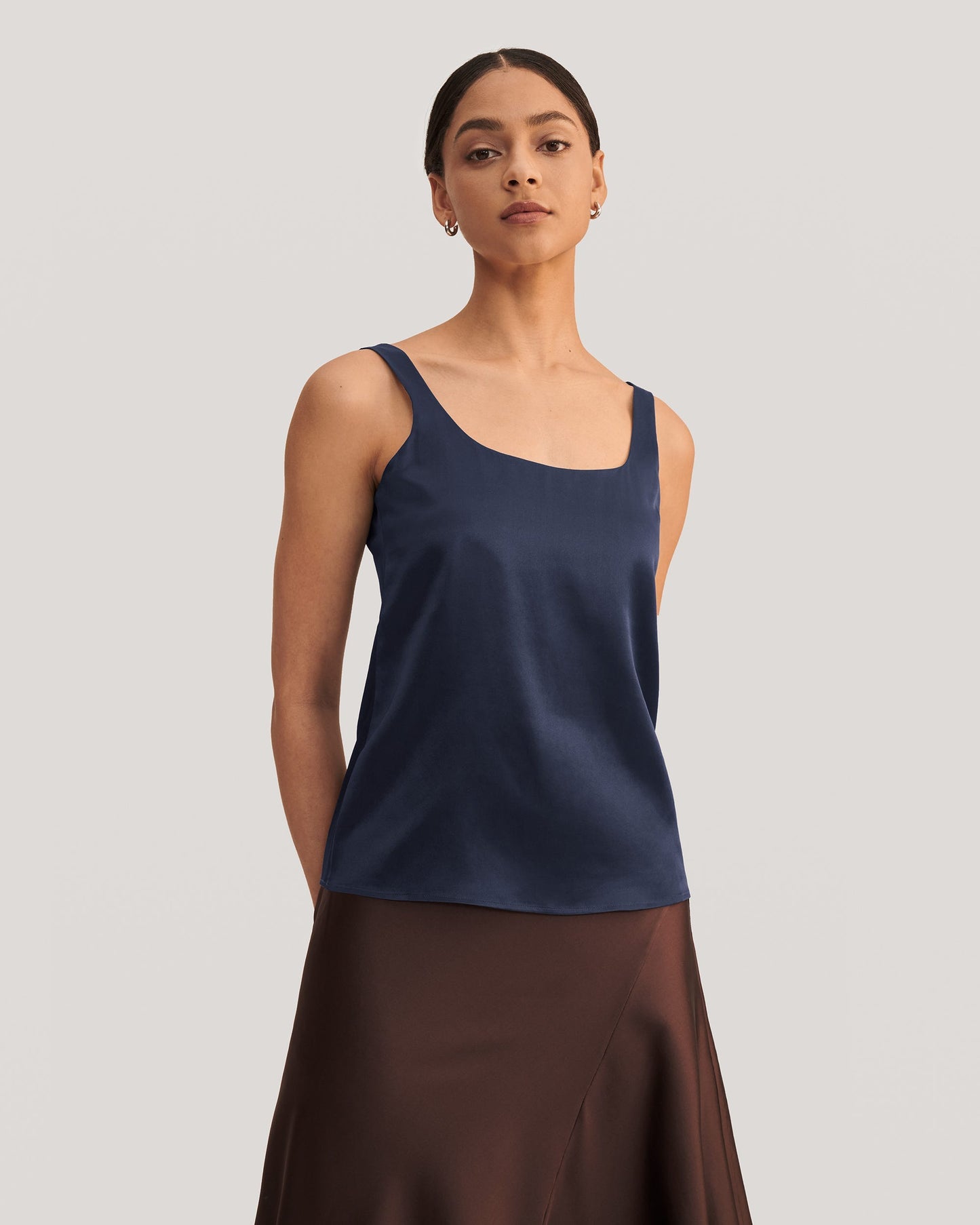 Flattering U Neck Silk Camisole