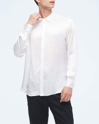 Classic Long Sleeve Silk Shirt For Men