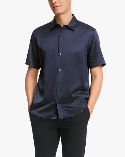 Luxury Short-Sleeved Silk Shirt For Men