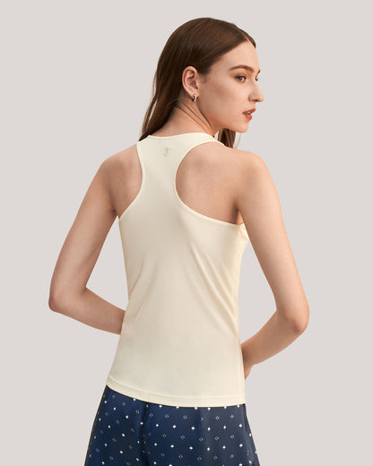 Spartium Racer-Back Silk Jersey Tank