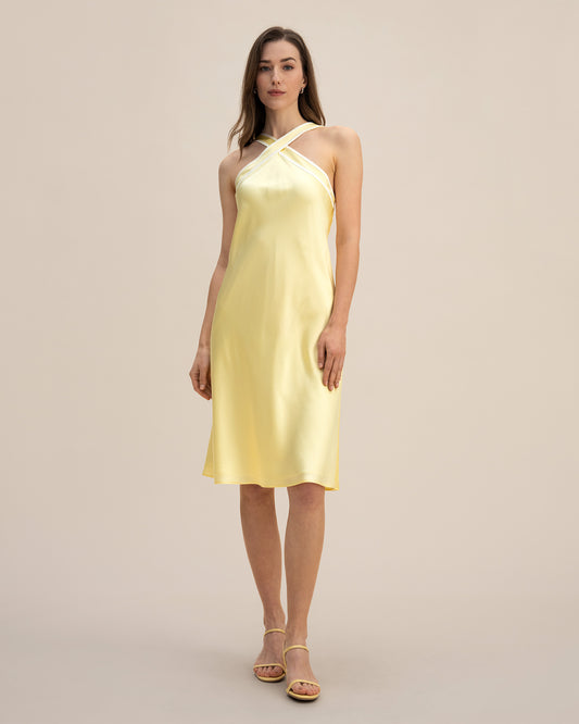 Golden Cocoon Camellia Dress