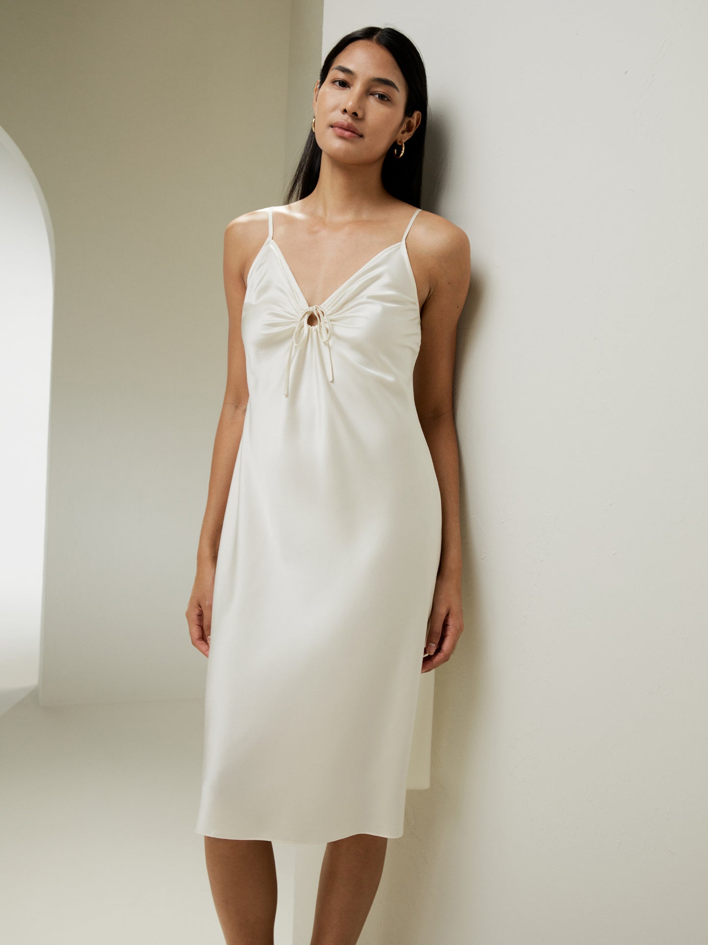 LILYSILK X MIM Keyhole Silk Dress