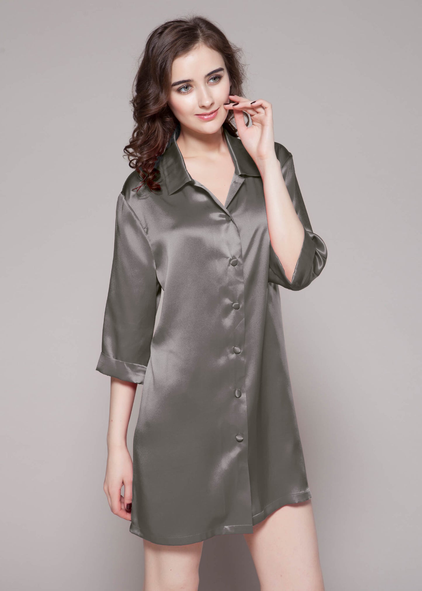 22 Momme Classic Silk Nightshirt Violet