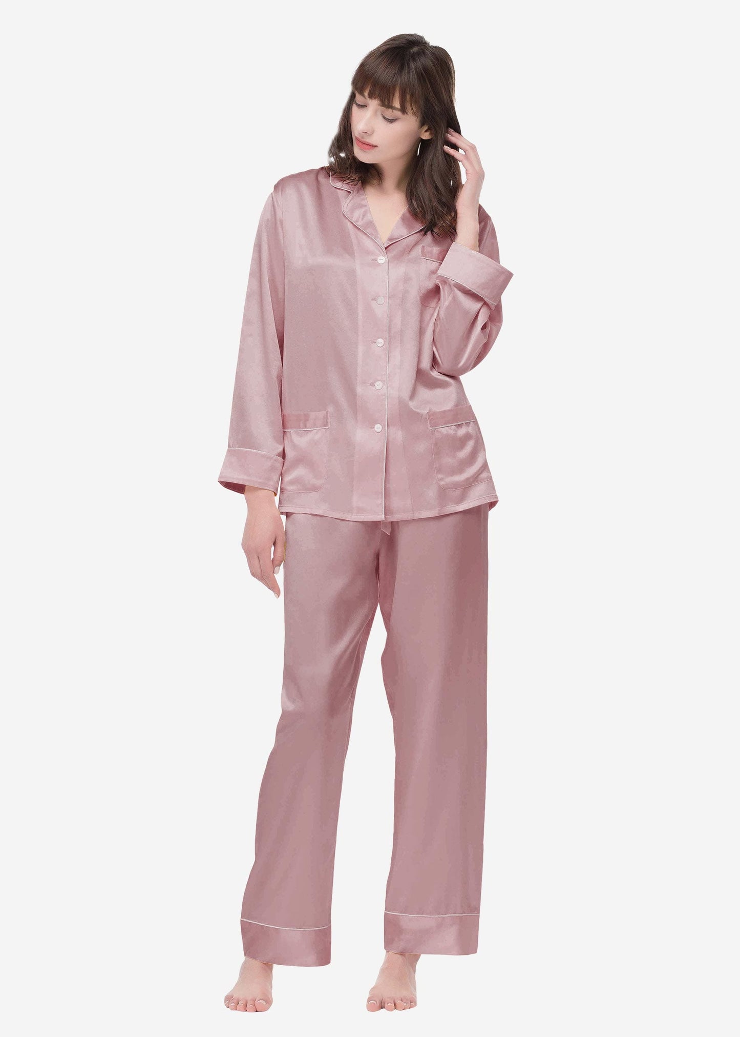 22 Momme Chic Trimmed women Silk Pajamas Set