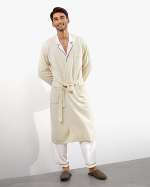 Pure Cashmere Knit Robe For Men