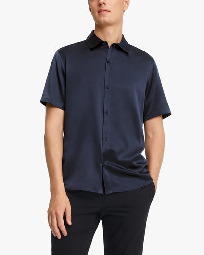 Luxury Short-Sleeved Silk Shirt For Men