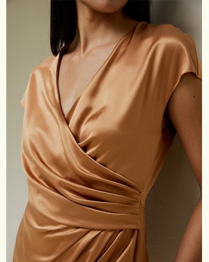 Draped Silk Midi-Dress