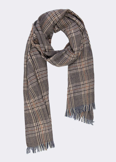Classic Plaid Fringed Wool Scarf