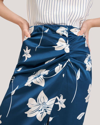 Vintage Midi Silk Lily Skirt