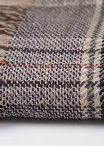 Classic Plaid Fringed Wool Scarf