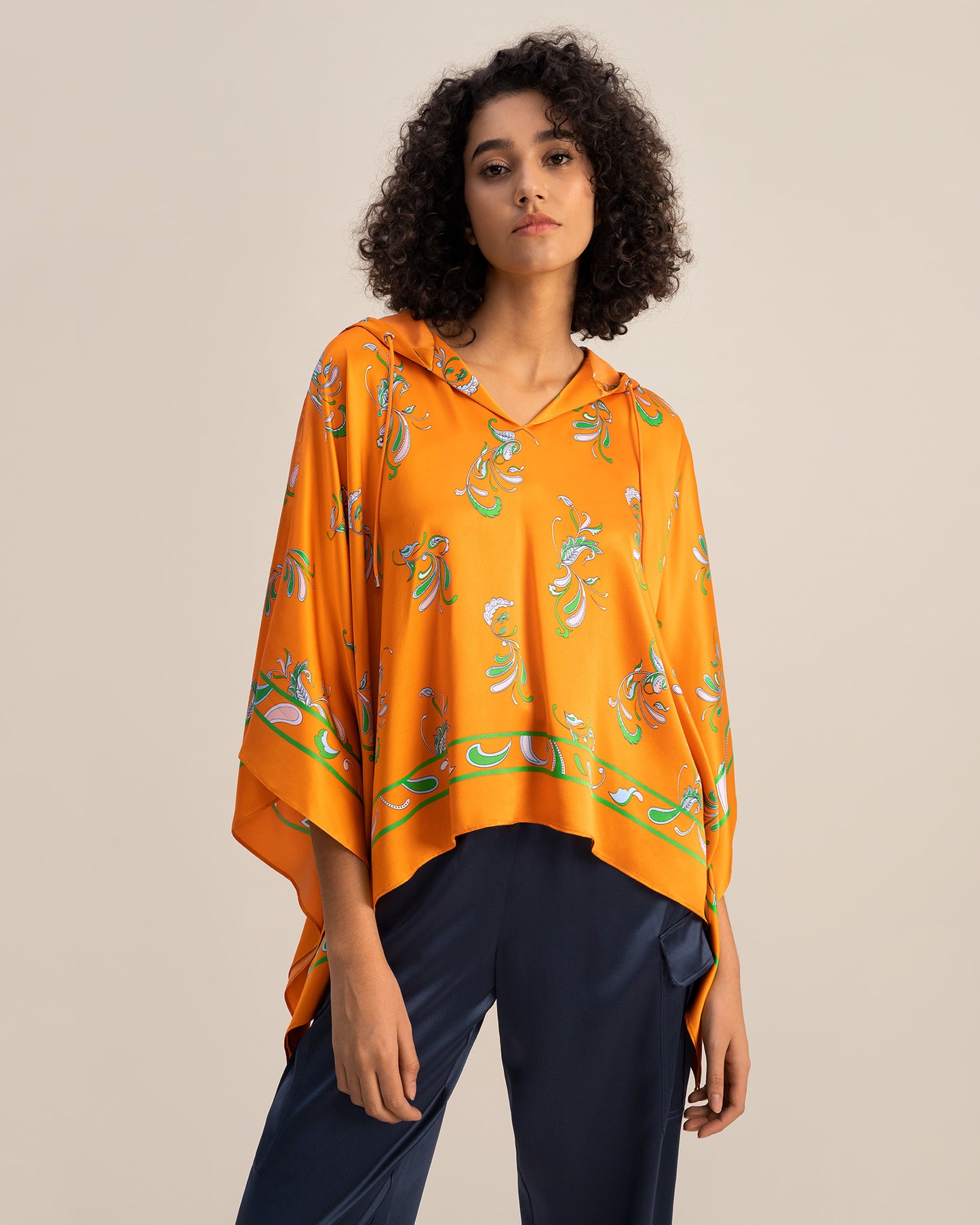 Chic Waltz Silk Poncho