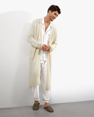 Pure Cashmere Knit Robe For Men