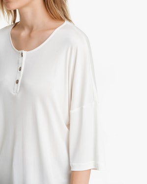 1/2 Sleeve Silk Knit Tee For Women