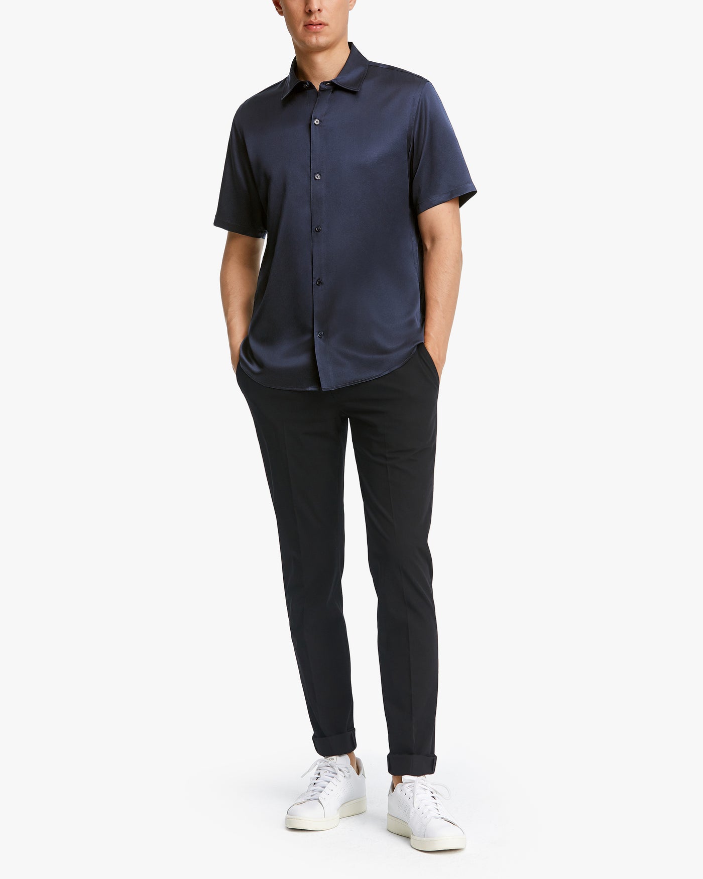Luxury Short-Sleeved Silk Shirt For Men