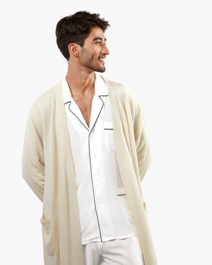 Pure Cashmere Knit Robe For Men