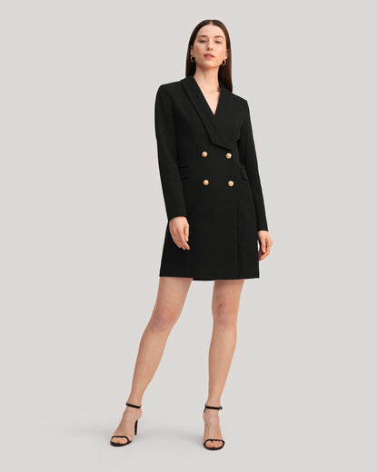 Timeless Silk Lined Dress Blazer Black