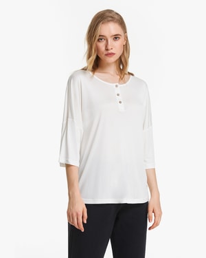 1/2 Sleeve Silk Knit Tee For Women