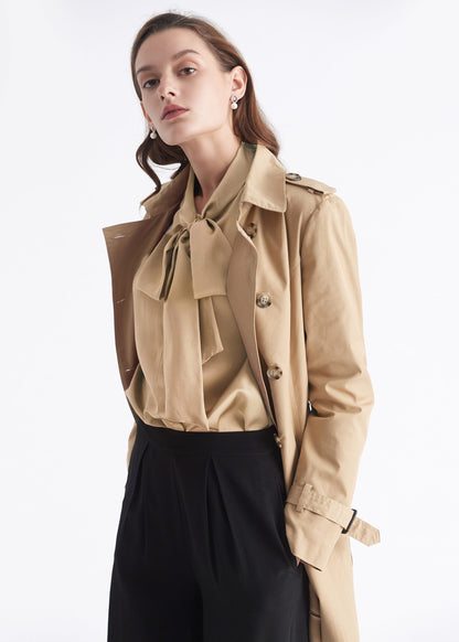 Bow-tie Neck Silk Blouse