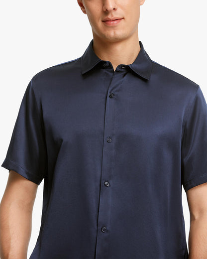 Luxury Short-Sleeved Silk Shirt For Men