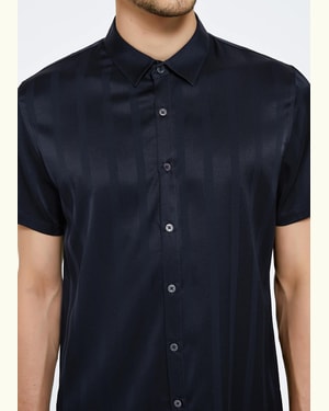 Jacquard Striped Silk Shirt For Men