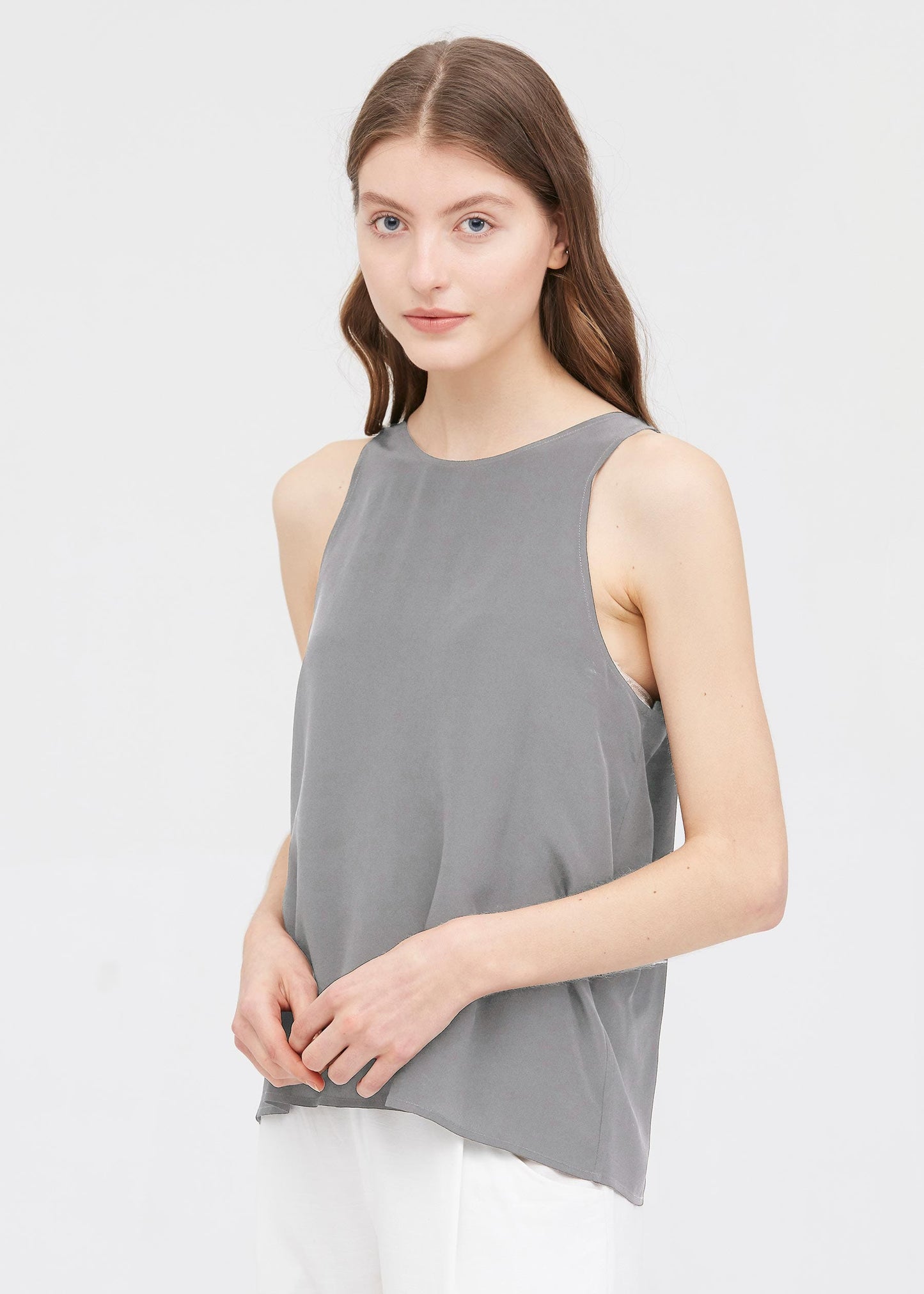 Round Neck Sleeveless Silk Camisole