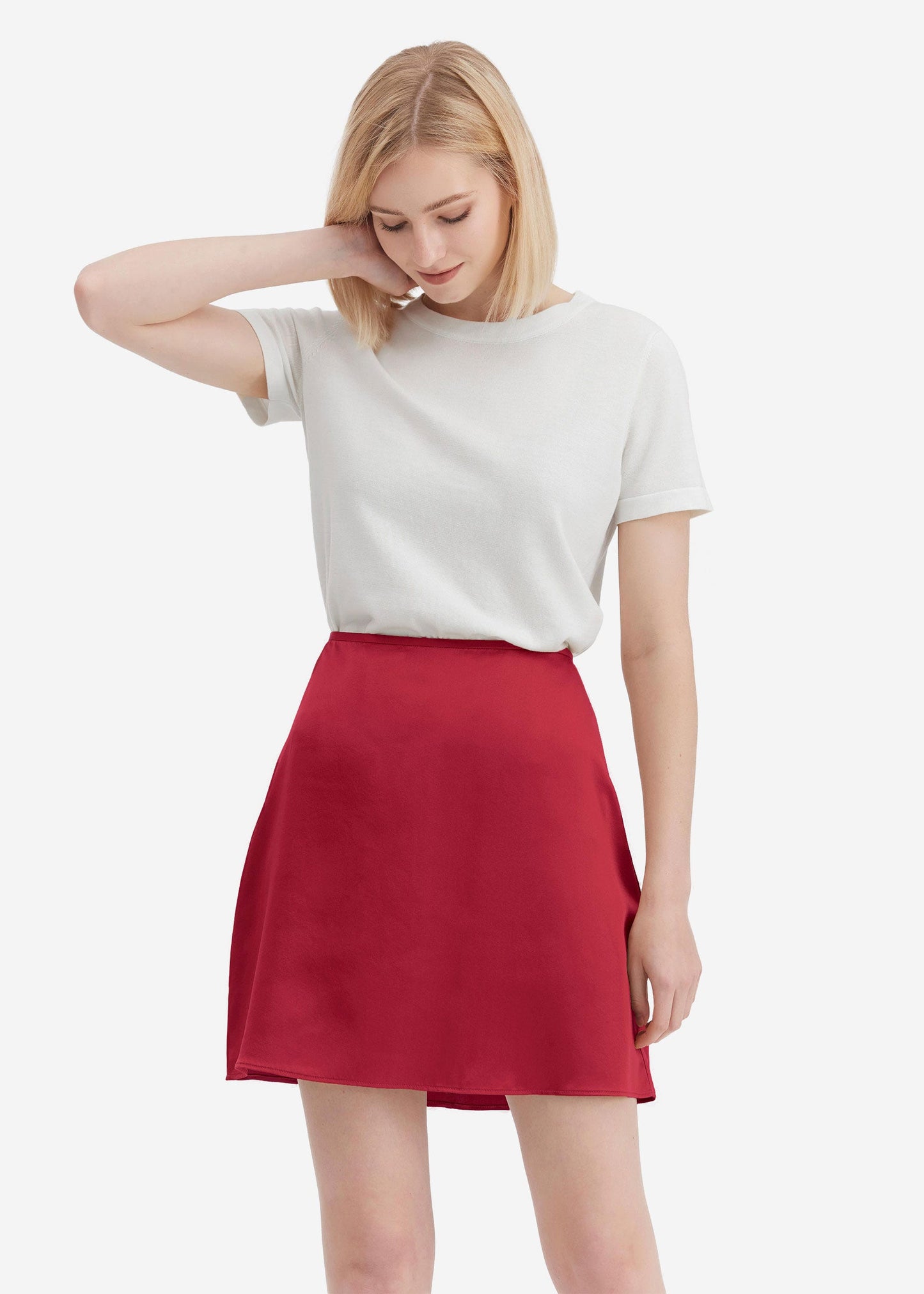 Silk A Line Mini Skirt