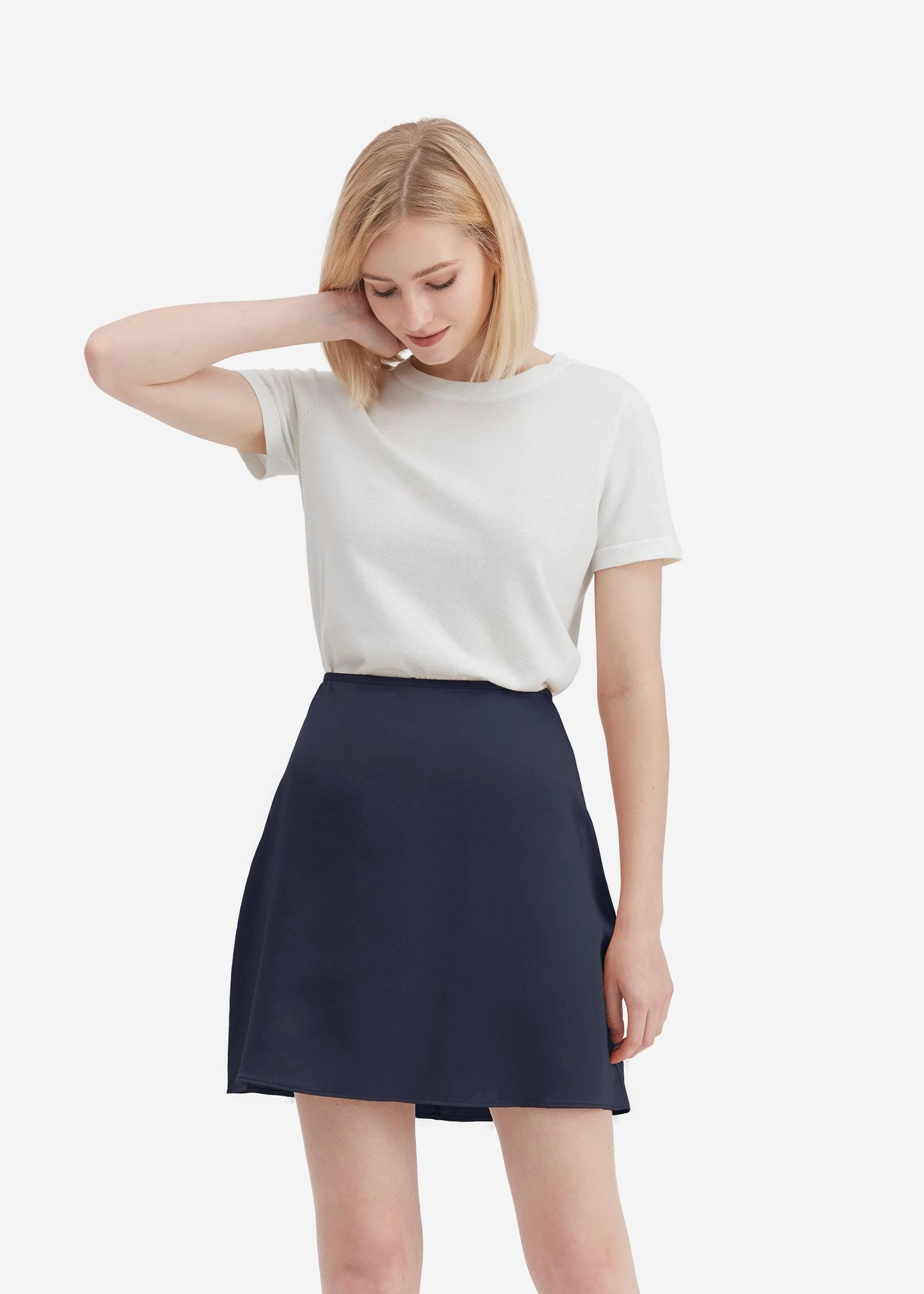 Silk A Line Mini Skirt