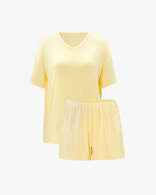 Golden Cocoon Silk Tee Set Golden Yellow LLILYÁUREA® Undyed Natural Golden LILYSILK Factory