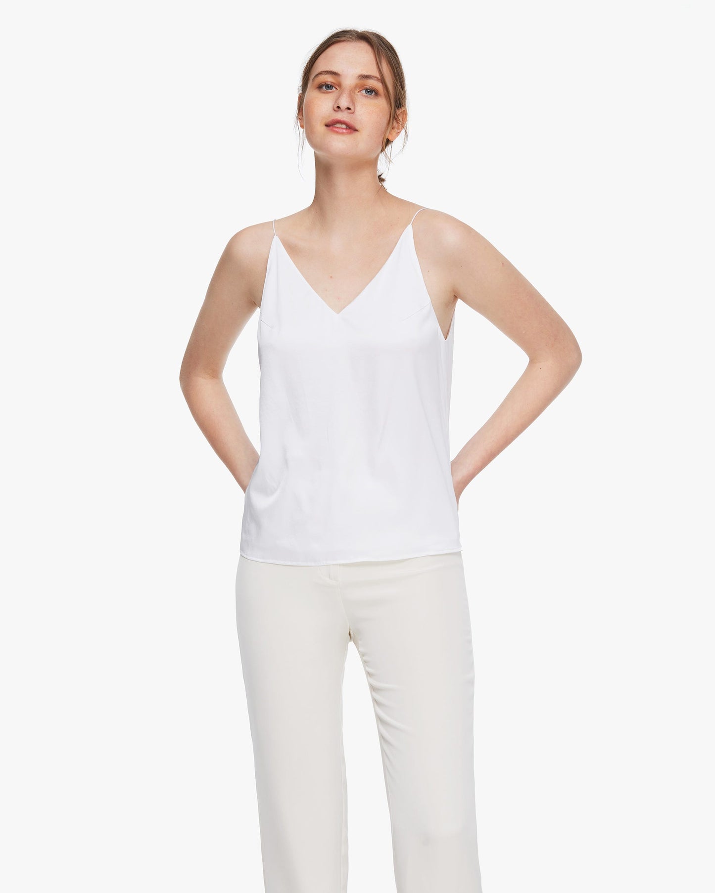 Classic Simple Silk Summer Camisole White LILYSILK Factory