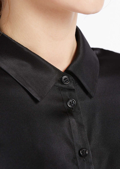 Basic Military Silk Shirts Black