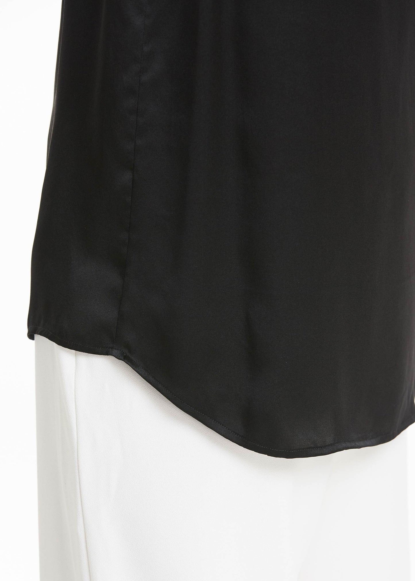 Office Basic Silk Vest Top Black