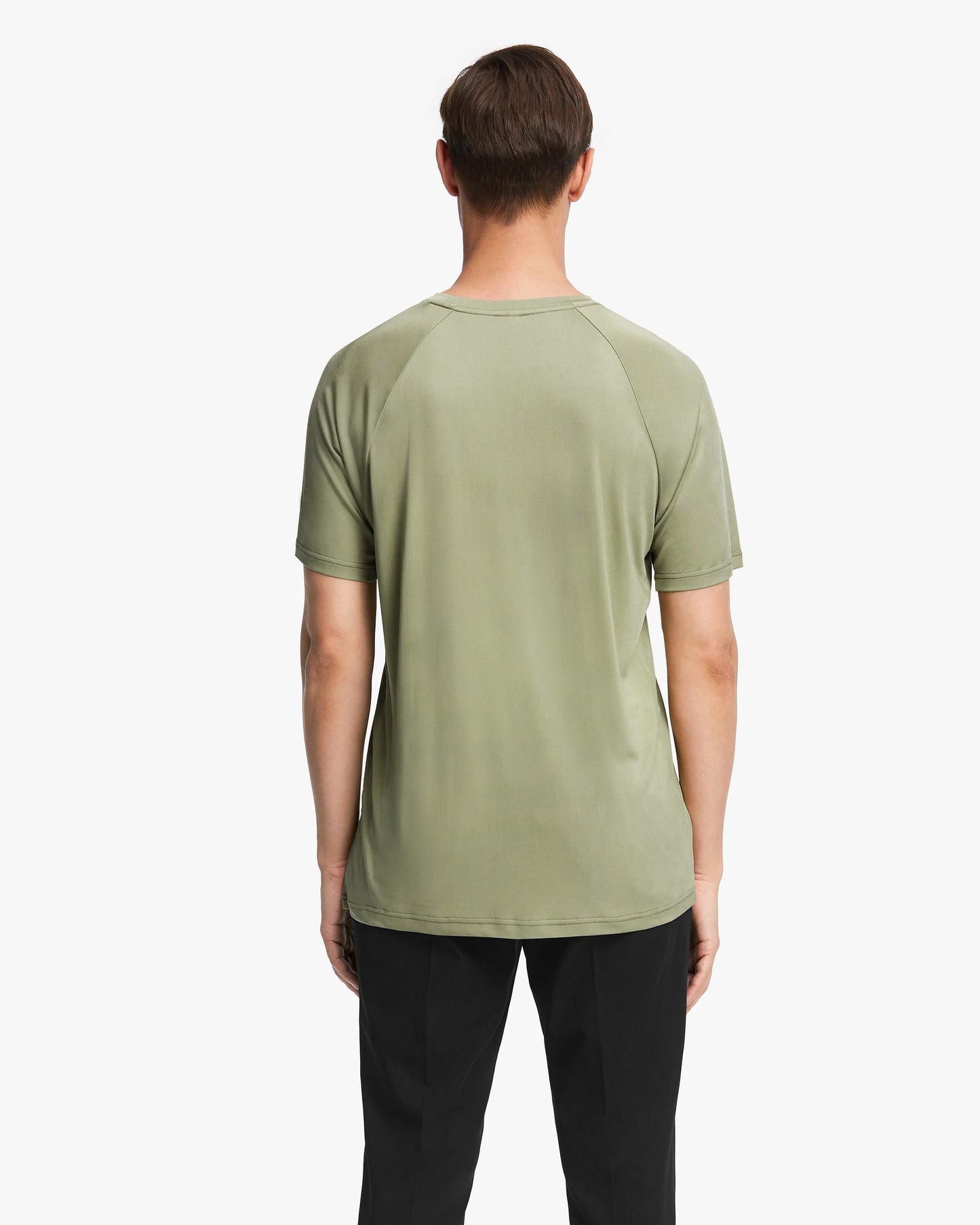 Simple Silk Knit Men T shirt Gray Green LILYSILK Factory