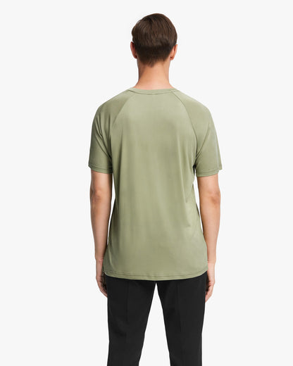 Simple Silk Knit Men T shirt Gray Green LILYSILK Factory