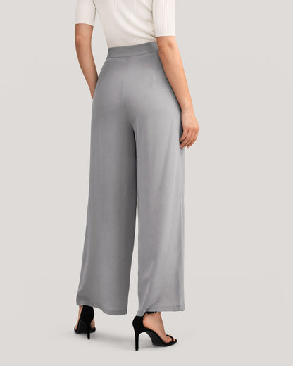 Smooth Silk Wide Leg Cropped Pants