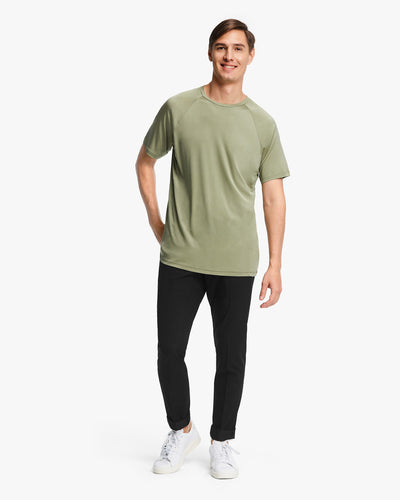 Simple Silk Knit Men T shirt Gray Green LILYSILK Factory