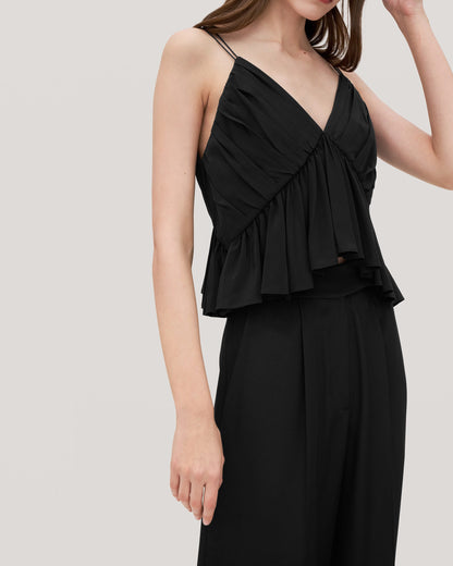 Versatile Pleated Silk Magnolia Camisole