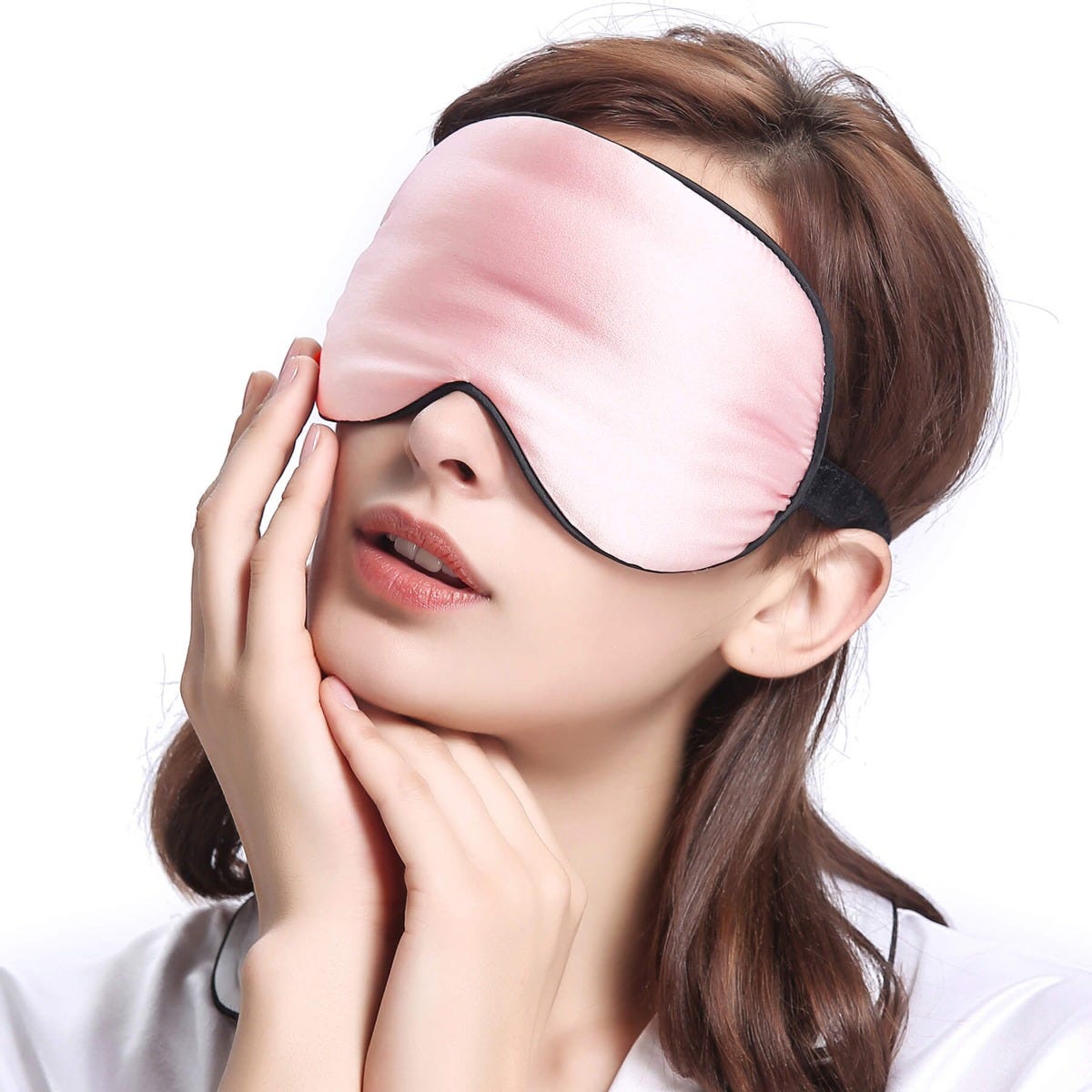 Silk Sleep Eye Mask With Black Trimming