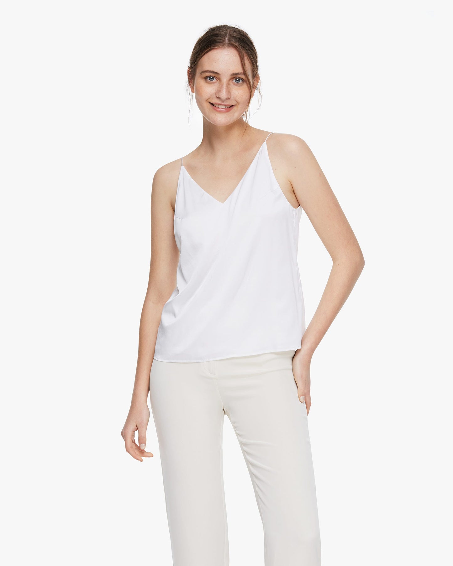 Classic Simple Silk Summer Camisole White LILYSILK Factory